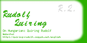 rudolf quiring business card